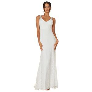 Lulus Maxi Dress S White Lace Sleeveless Backless Wedding Beloved Eternity NWT